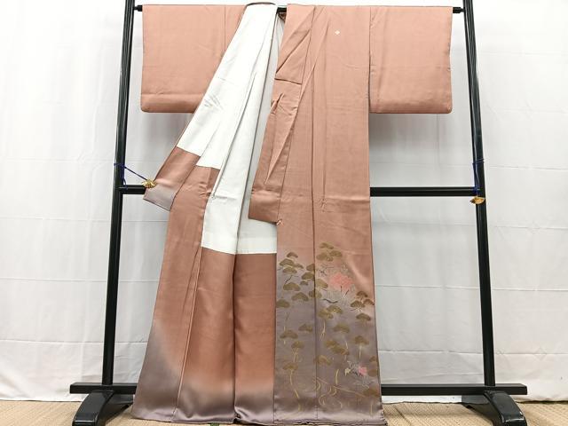 平和屋着物■豪華色留袖 竹屋町刺繍 浜松花文 暈し染め 金銀彩 正絹 逸品 BAAW2414yc