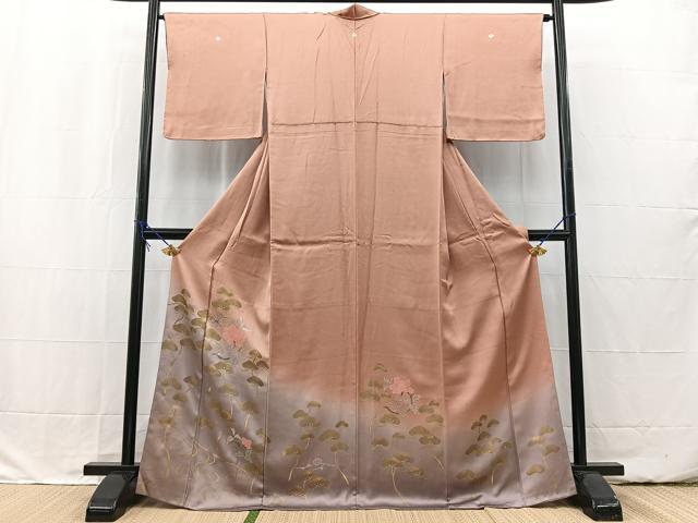 平和屋着物■豪華色留袖 竹屋町刺繍 浜松花文 暈し染め 金銀彩 正絹 逸品 BAAW2414yc