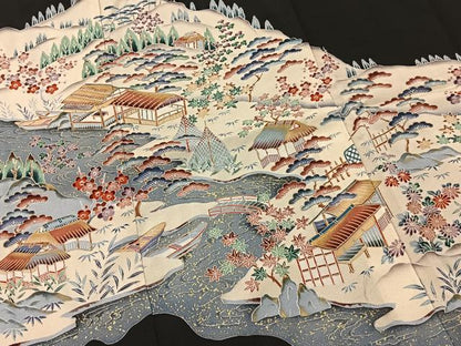 平和屋着物■豪華黒留袖　御所解風景文　金彩　正絹　逸品　BAAW2426yc