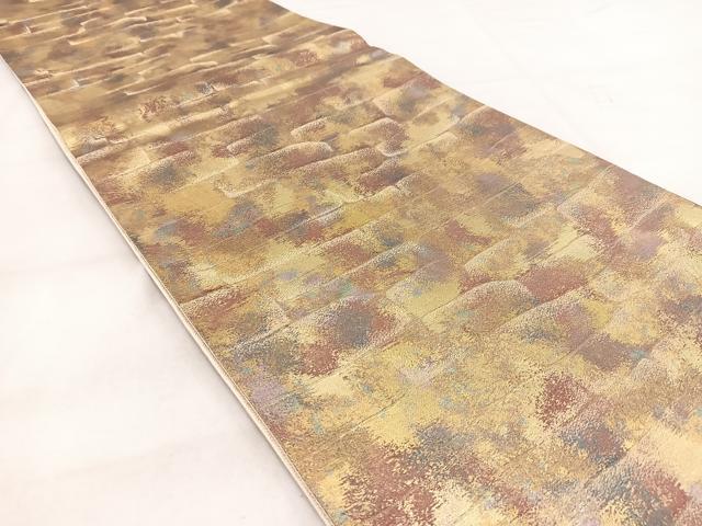 平和屋着物◎六通柄袋帯 霞文 金糸 引箔 正絹 逸品 BAAW2437yc
