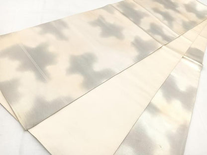平和屋着物◎六通柄袋帯　霞文　銀糸　引箔　正絹　逸品　BAAW2448yc