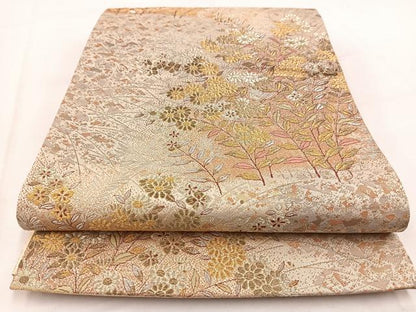 平和屋着物◎六通柄袋帯　蒔絵の薫り　金銀糸　正絹　逸品　BAAW2451yc