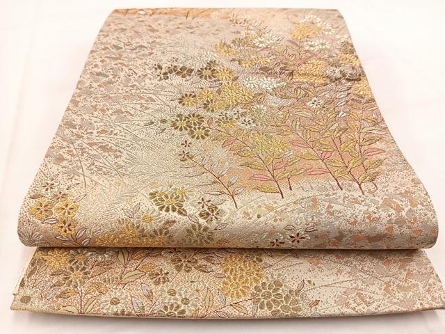平和屋着物◎六通柄袋帯　蒔絵の薫り　金銀糸　正絹　逸品　BAAW2451yc