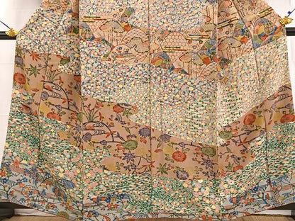 平和屋着物■訪問着 型染め 切嵌風景文 正絹 逸品 BAAW2327yc