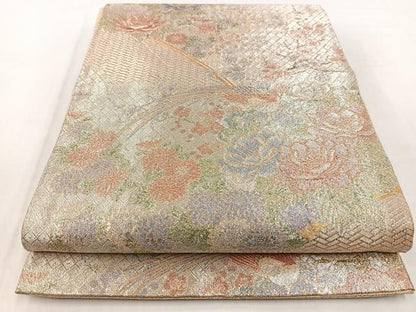 平和屋着物◎佐賀錦 六通柄袋帯 金銀糸 正絹 逸品 BAAW2463yc