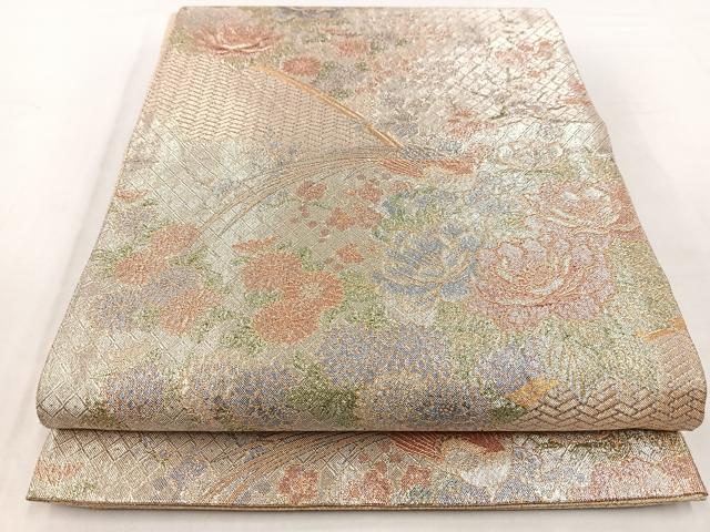 平和屋着物◎佐賀錦 六通柄袋帯 金銀糸 正絹 逸品 BAAW2463yc
