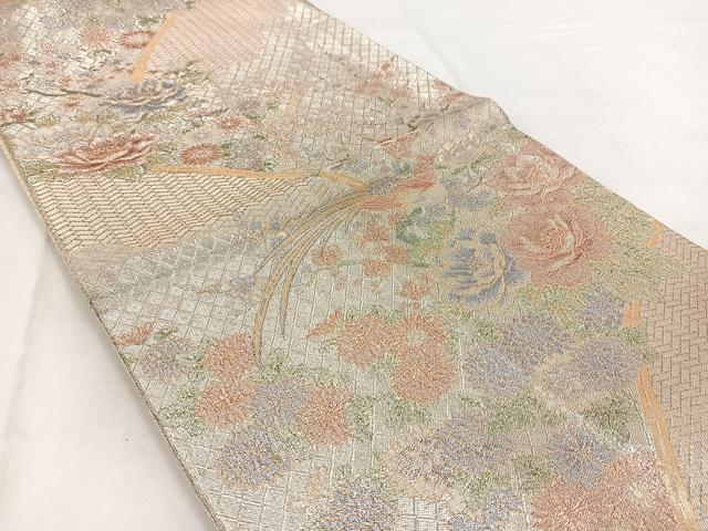 平和屋着物◎佐賀錦 六通柄袋帯 金銀糸 正絹 逸品 BAAW2463yc