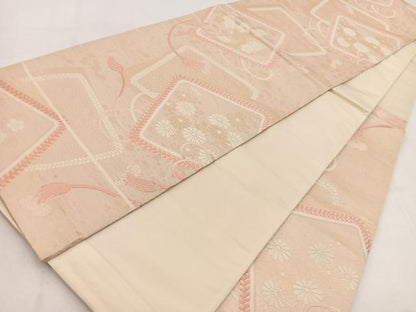 平和屋着物◎六通柄袋帯 唐織 結び紐花文 金糸 正絹 逸品 BAAW2471yc