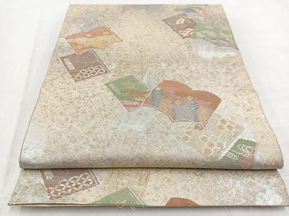 平和屋着物◎六通柄袋帯　古文集　金銀糸　引箔　正絹　逸品　BAAW2475yc