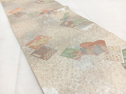 平和屋着物◎六通柄袋帯　古文集　金銀糸　引箔　正絹　逸品　BAAW2475yc