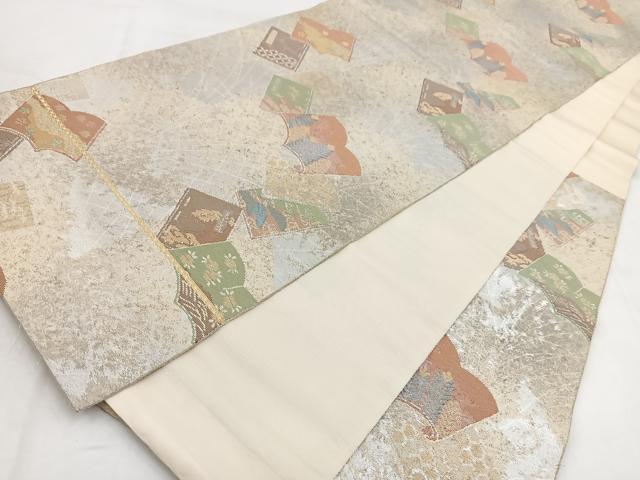 平和屋着物◎六通柄袋帯　古文集　金銀糸　引箔　正絹　逸品　BAAW2475yc