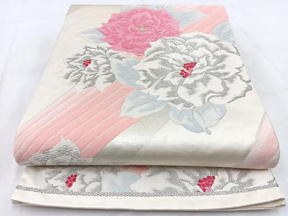 平和屋着物◎六通柄袋帯　唐織　舞花文　金銀糸　正絹　逸品　BAAW2481yc