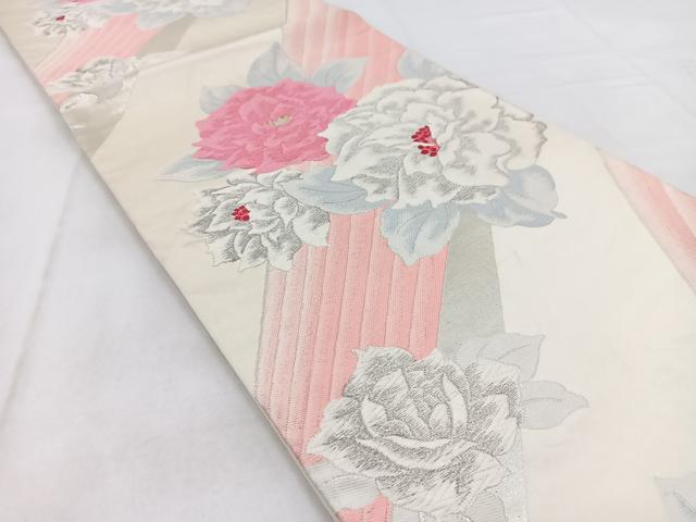 平和屋着物◎六通柄袋帯　唐織　舞花文　金銀糸　正絹　逸品　BAAW2481yc