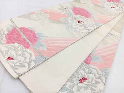 平和屋着物◎六通柄袋帯　唐織　舞花文　金銀糸　正絹　逸品　BAAW2481yc