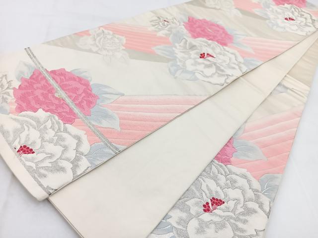 平和屋着物◎六通柄袋帯　唐織　舞花文　金銀糸　正絹　逸品　BAAW2481yc