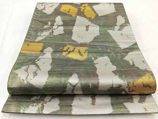 平和屋着物◎六通柄袋帯　箔散らし文様　金銀糸　引箔　正絹　逸品　BAAW2495yc