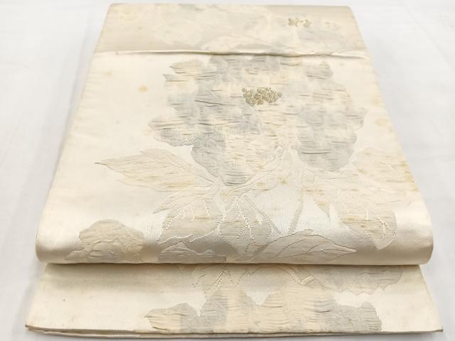 平和屋着物◎六通柄袋帯　ふくれ織　牡丹　金糸　正絹　逸品　BAAW2507yc
