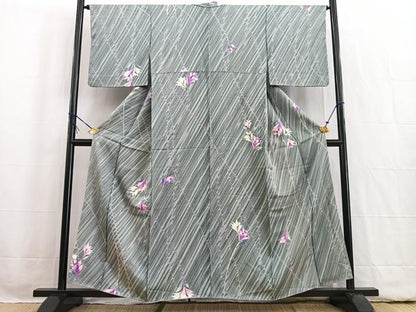 平和屋着物■上質な小紋 草花文 正絹 逸品 BAAW2519yc