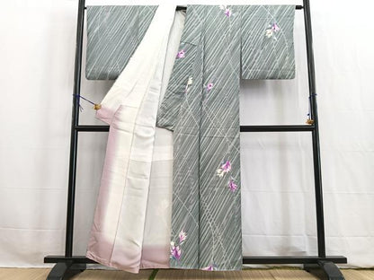 平和屋着物■上質な小紋 草花文 正絹 逸品 BAAW2519yc