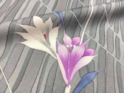 平和屋着物■上質な小紋 草花文 正絹 逸品 BAAW2519yc