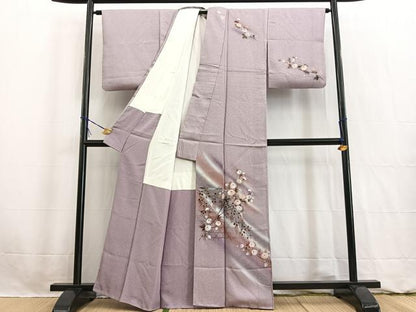 平和屋着物■訪問着　草花文　暈し染め　金彩　正絹　逸品　BAAW2536yc