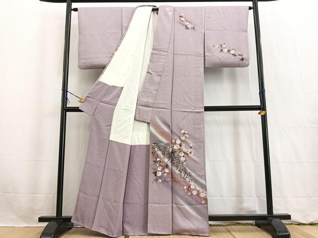 平和屋着物■訪問着　草花文　暈し染め　金彩　正絹　逸品　BAAW2536yc