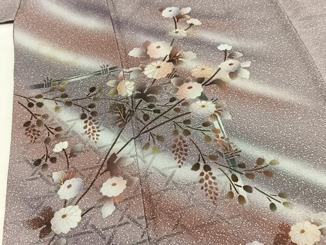 平和屋着物■訪問着　草花文　暈し染め　金彩　正絹　逸品　BAAW2536yc
