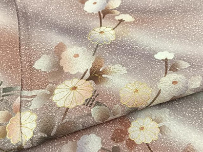 平和屋着物■訪問着　草花文　暈し染め　金彩　正絹　逸品　BAAW2536yc