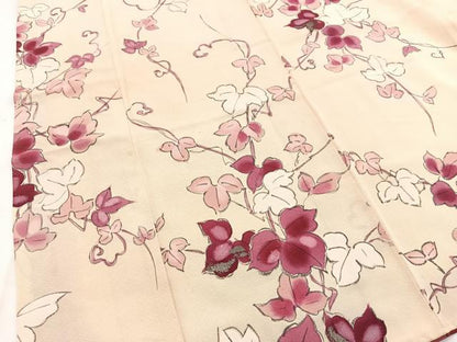平和屋着物■上質な小紋 蔦の葉文 銀彩 正絹 逸品 BAAW2542yc