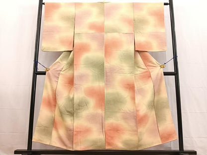 平和屋着物■上質な小紋　雲重ね芝草文　暈し染め　正絹　逸品　BAAW2545yc