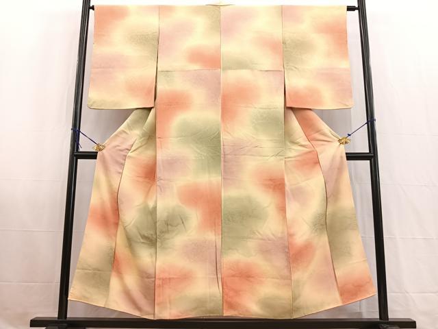 平和屋着物■上質な小紋　雲重ね芝草文　暈し染め　正絹　逸品　BAAW2545yc