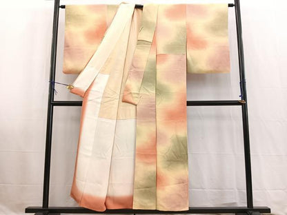 平和屋着物■上質な小紋　雲重ね芝草文　暈し染め　正絹　逸品　BAAW2545yc
