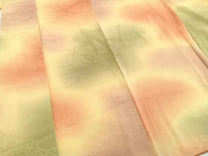 平和屋着物■上質な小紋　雲重ね芝草文　暈し染め　正絹　逸品　BAAW2545yc
