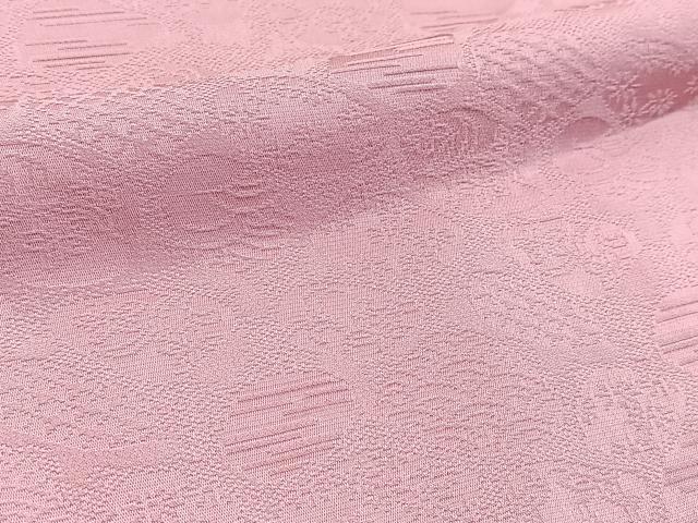 平和屋着物■上質な色無地　吉祥花地紋　桃色　正絹　逸品　BAAW2547yc