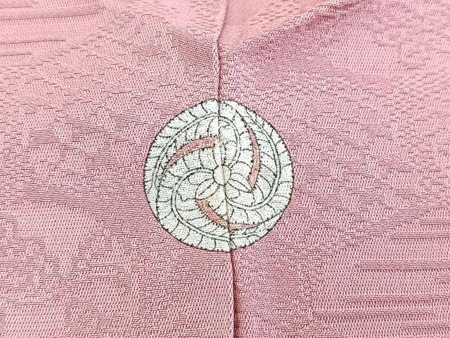 平和屋着物■上質な色無地　吉祥花地紋　桃色　正絹　逸品　BAAW2547yc