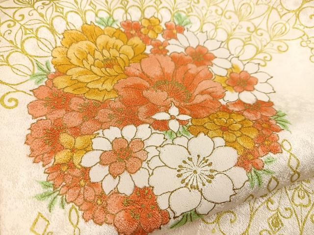 平和屋着物■上質な小紋　花丸文　金彩　正絹　逸品　BAAW2548yc