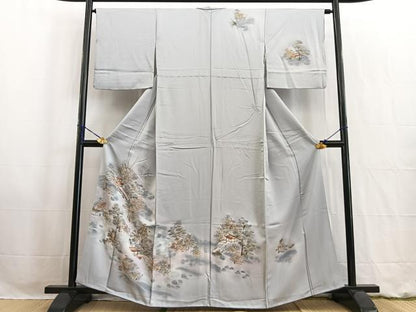 平和屋着物■訪問着　流水風景文　暈し染め　正絹　逸品　BAAW2558yc
