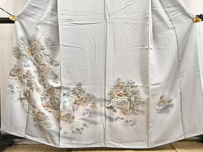平和屋着物■訪問着　流水風景文　暈し染め　正絹　逸品　BAAW2558yc