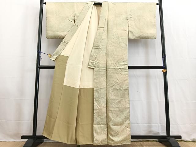 平和屋着物■上質な小紋　草葉文　暈し染め　正絹　逸品　BAAW2561yc
