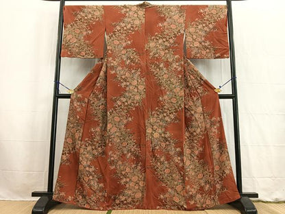 平和屋着物■上質な小紋 草花文 正絹 逸品 BAAW2573yc