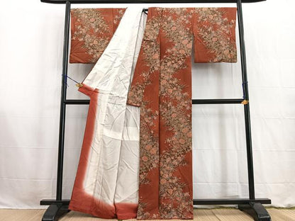 平和屋着物■上質な小紋 草花文 正絹 逸品 BAAW2573yc