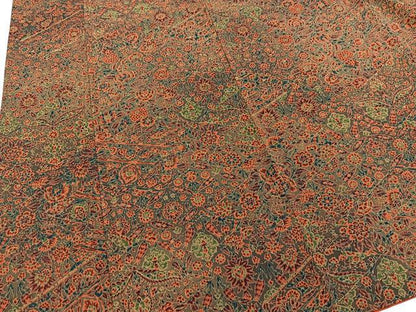 平和屋着物■上質な小紋　切嵌更紗花文　正絹　逸品　BAAW2576yc