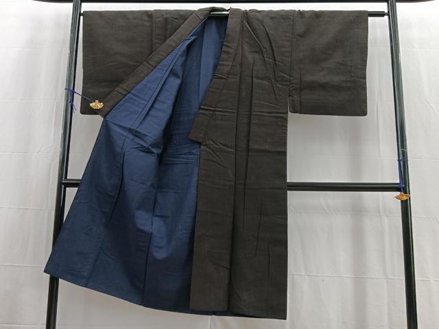 平和屋着物■男性　お召　アンサンブル　霞文　正絹　逸品　BAAW2579yc