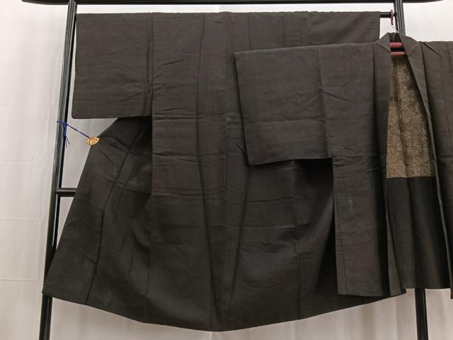 平和屋着物■男性　お召　アンサンブル　霞文　正絹　逸品　BAAW2579yc