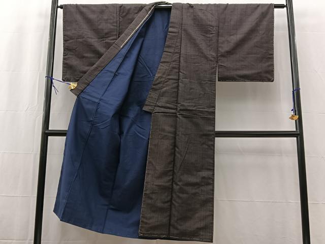 平和屋着物■男性　紬　アンサンブル　縞　正絹　逸品　未使用　BAAW2588yc