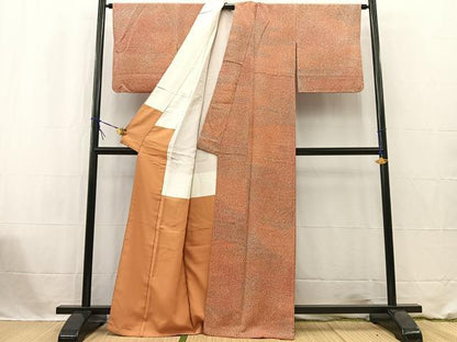 平和屋着物■上質な小紋　エ霞文　たたき染め　正絹　逸品　BAAW2590yc