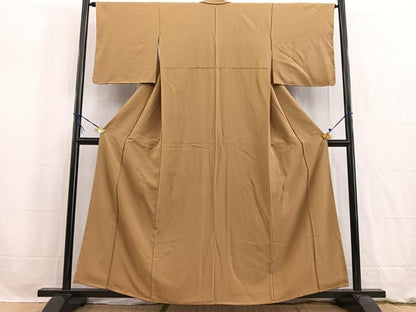 平和屋着物■上質な色無地　飴色　正絹　逸品　未使用　BAAW2592yc