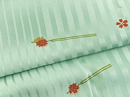 平和屋着物■長襦袢　無双仕立て　髪飾り舞桜文　金彩　正絹　逸品　BAAW2597yc