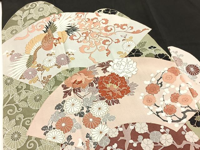 平和屋着物■豪華黒留袖 刺繍 鳳凰地紙花文 金彩 正絹 逸品 BAAW2601yc