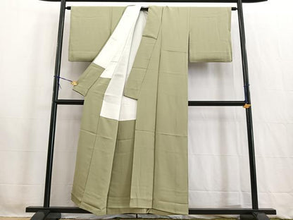 平和屋着物■上質な色無地　柳茶色　正絹　逸品　BAAW2608yc